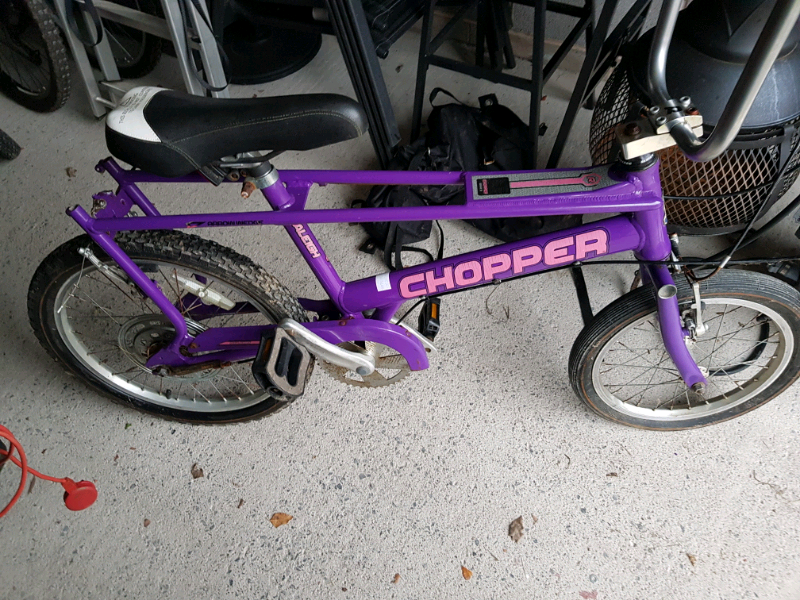 purple chopper bike